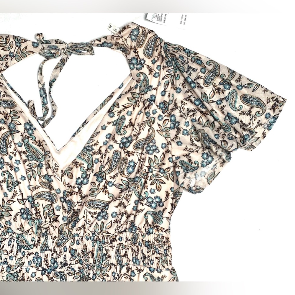 Maurices Women's Mirablis Cream Floral Maxi Dress Flutter Sleeves Size M NWT - Picture 5 of 15